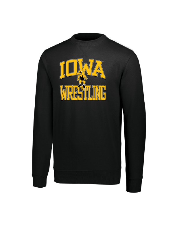 Iowa Wrestling Vintage Crew Black