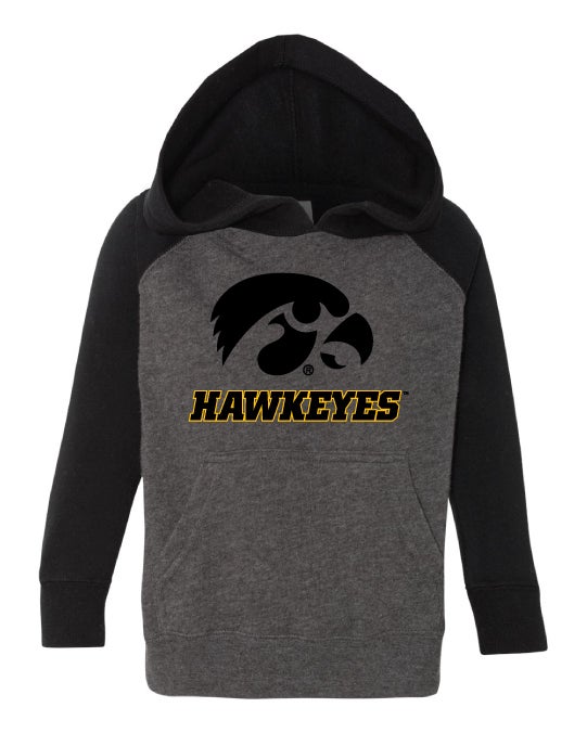 Toddler Iowa Hawkeye Hooded Sweatshirt Charcoal Black